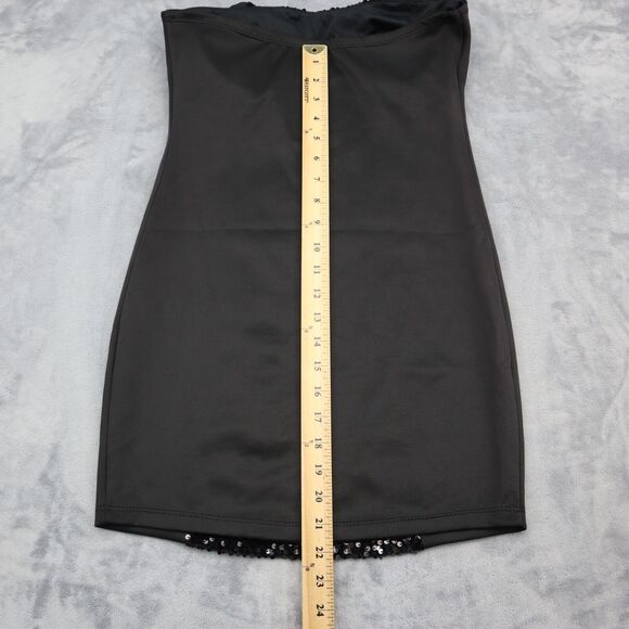 Kimcine Dress Womens M Black Strapless Sequin Design Above the Knee Length - Picture 4 of 11